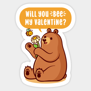 Will You Bee My Valentine? Sticker